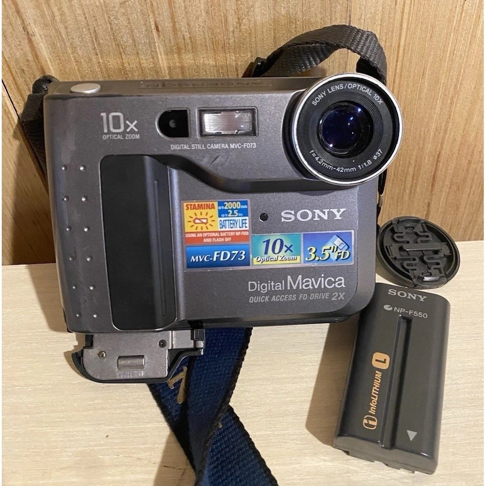 Sony Mavica MVC-FD73 Digital Camera 10x Optical Zoom With Battery- No Charger